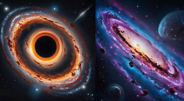 According to Sanatan Dharma, Black Hole is the way to go to another galaxy or another universe. However, it can also be that universe, which is destroyed by Maharudra after every Kalpa